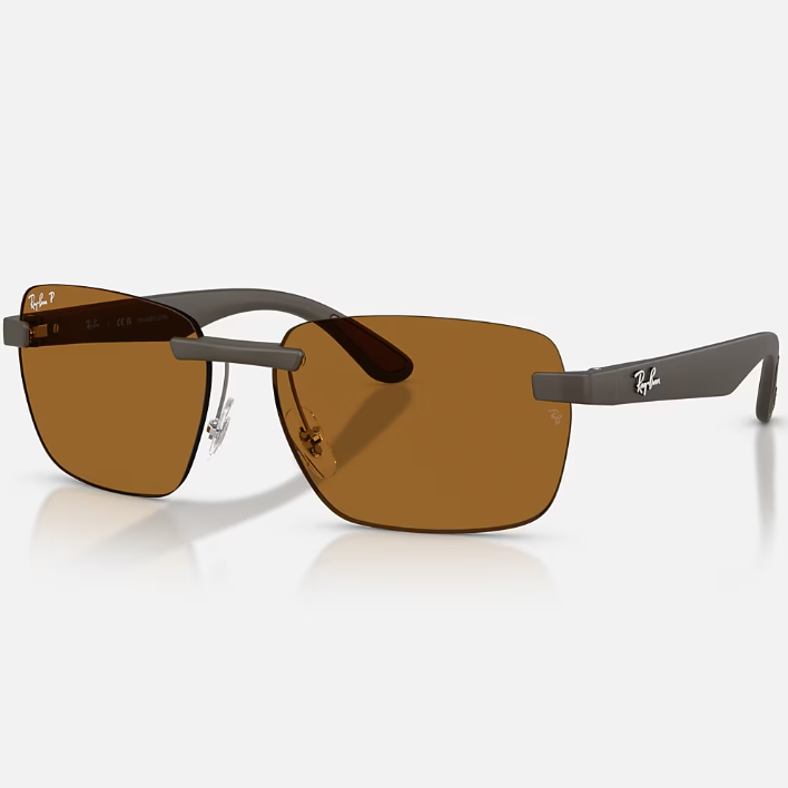 Ray Ban Women Irregular Frame Matte Sand Brown Sunglasses