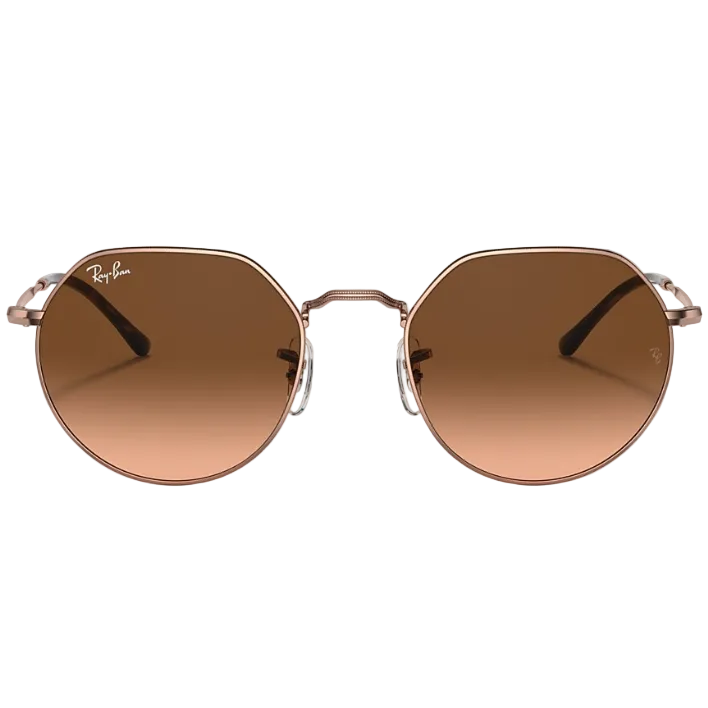 Ray Ban Women Irregular Frame Polished Copper Sunglasses