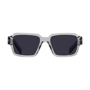 Prada Men Rectangular Frame Crystal Grey Sunglasses