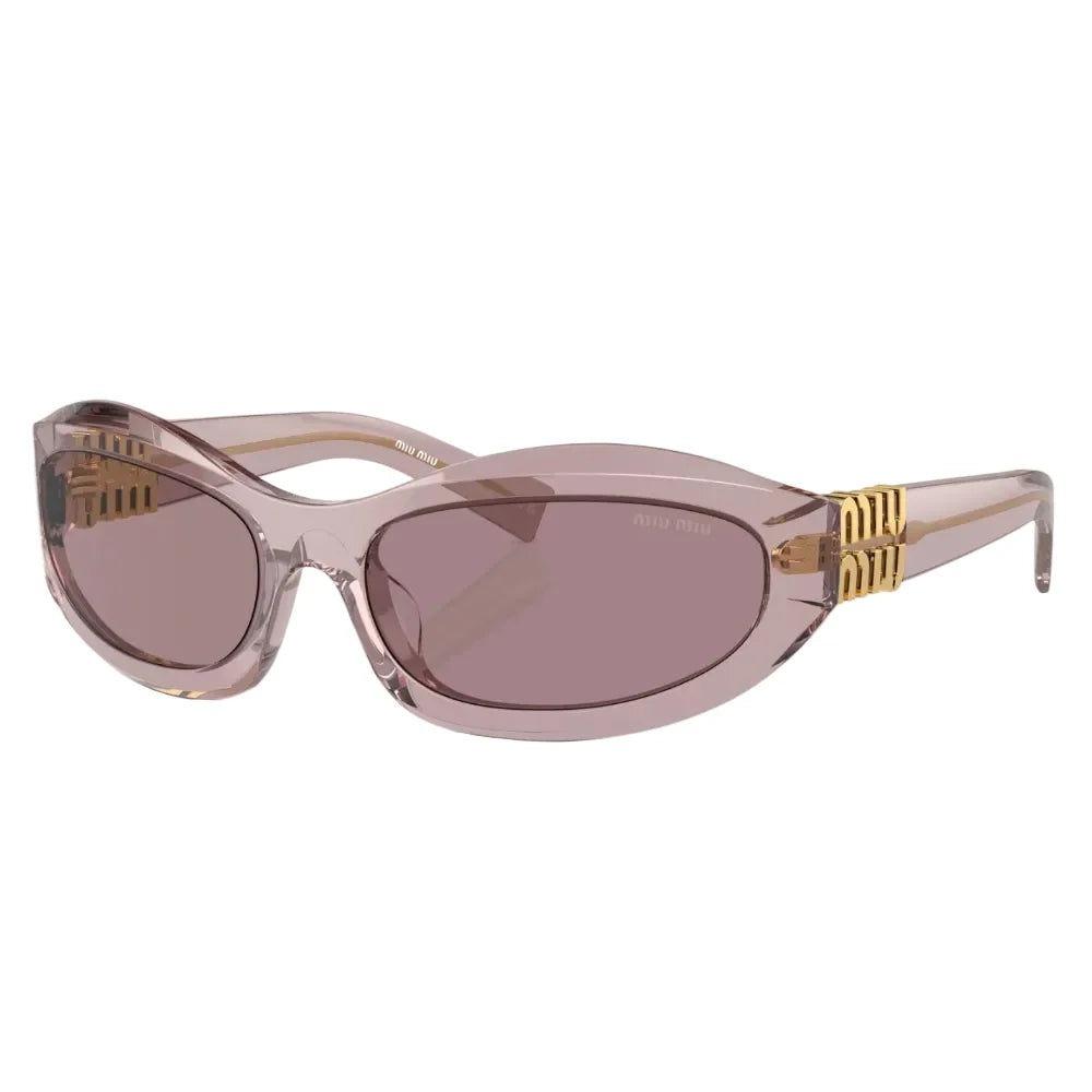 Miu Miu Women Transparent Mauve / Light Purple Brown Sunglasses
