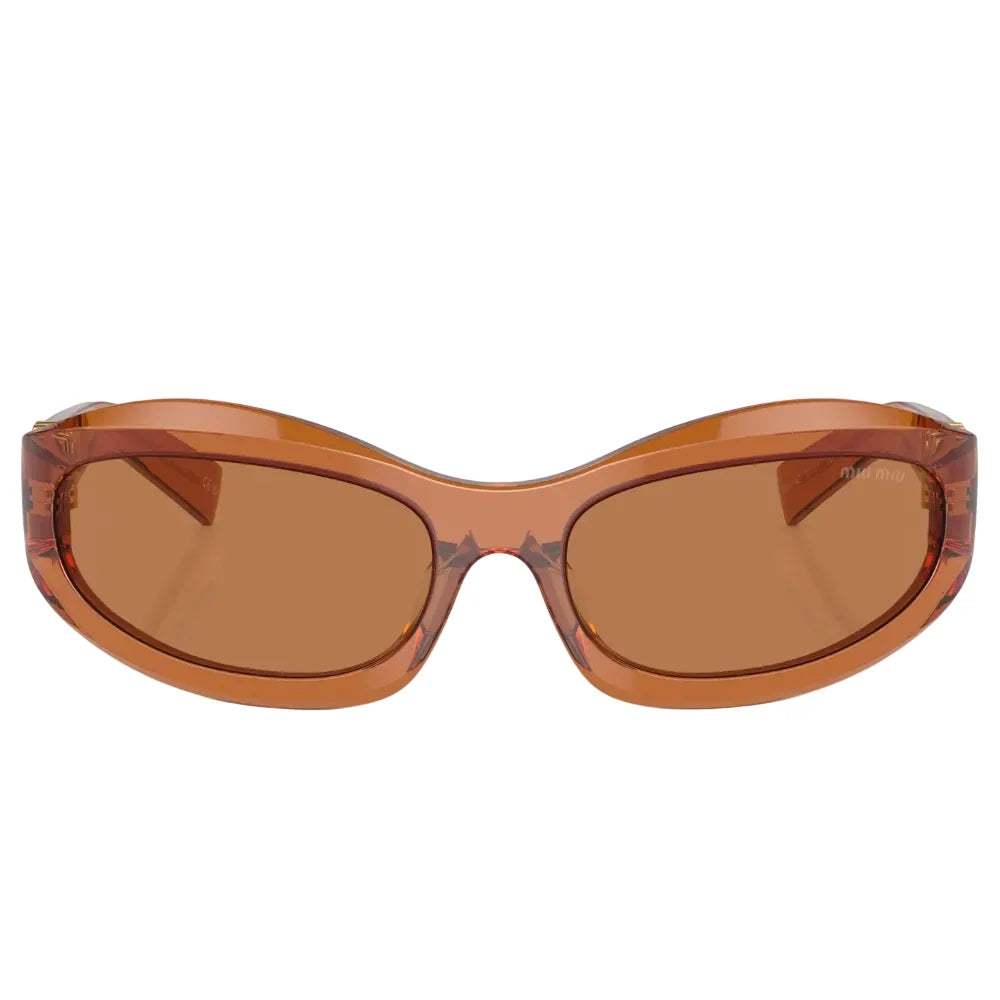 Miu Miu Women Transparent Caramel / Brown Sunglasses 