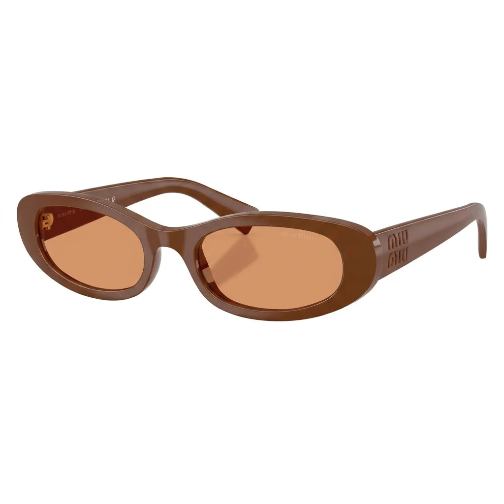 Miu Miu Women MU C02S Oval Cocoa Brown Sunglasses