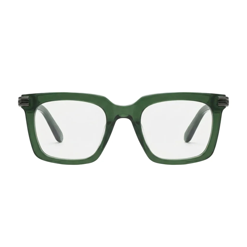 Philipp Plein Men VPP115M 0G61 Shiny Transparent Green Eyeglasses